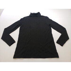 Belford Womens Shirt Pullover Long Sleeve Turtleneck Cotton Blend Black Size XS